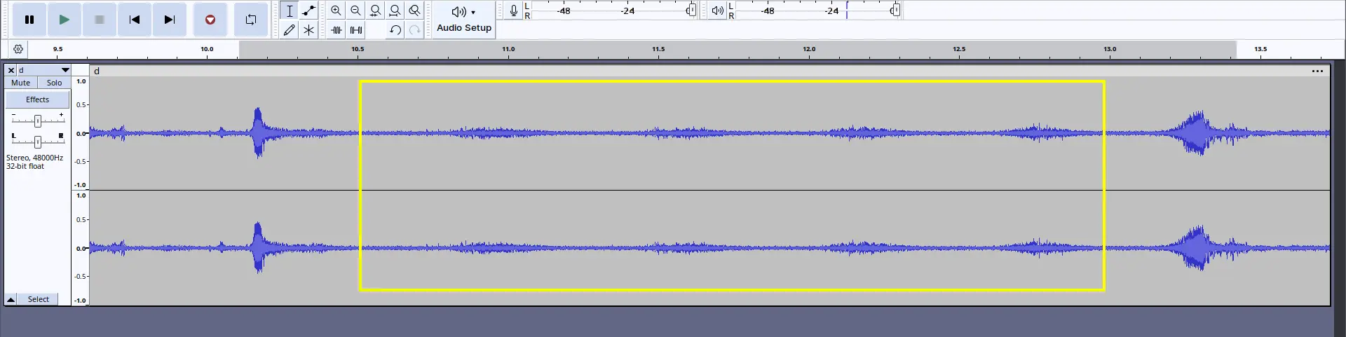 Audio waveform view